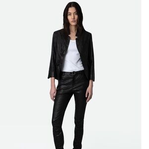 ZADIG AND VOLTAIRE LEATHER BLAZER JACKET